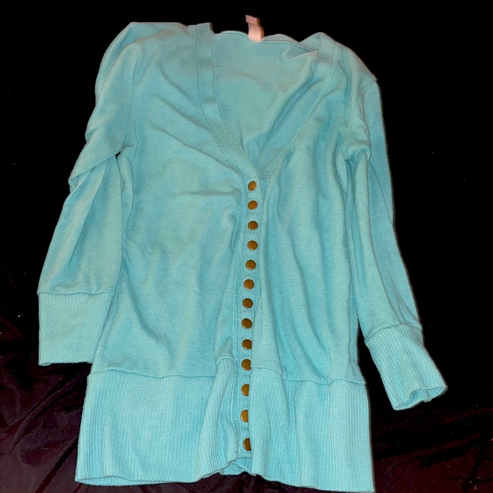 Teal 3/4 length cardigan